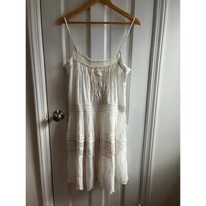 Antica Sartoria Giacomo Cinque Positano Italy Boho Lace Dress Ivory S/M